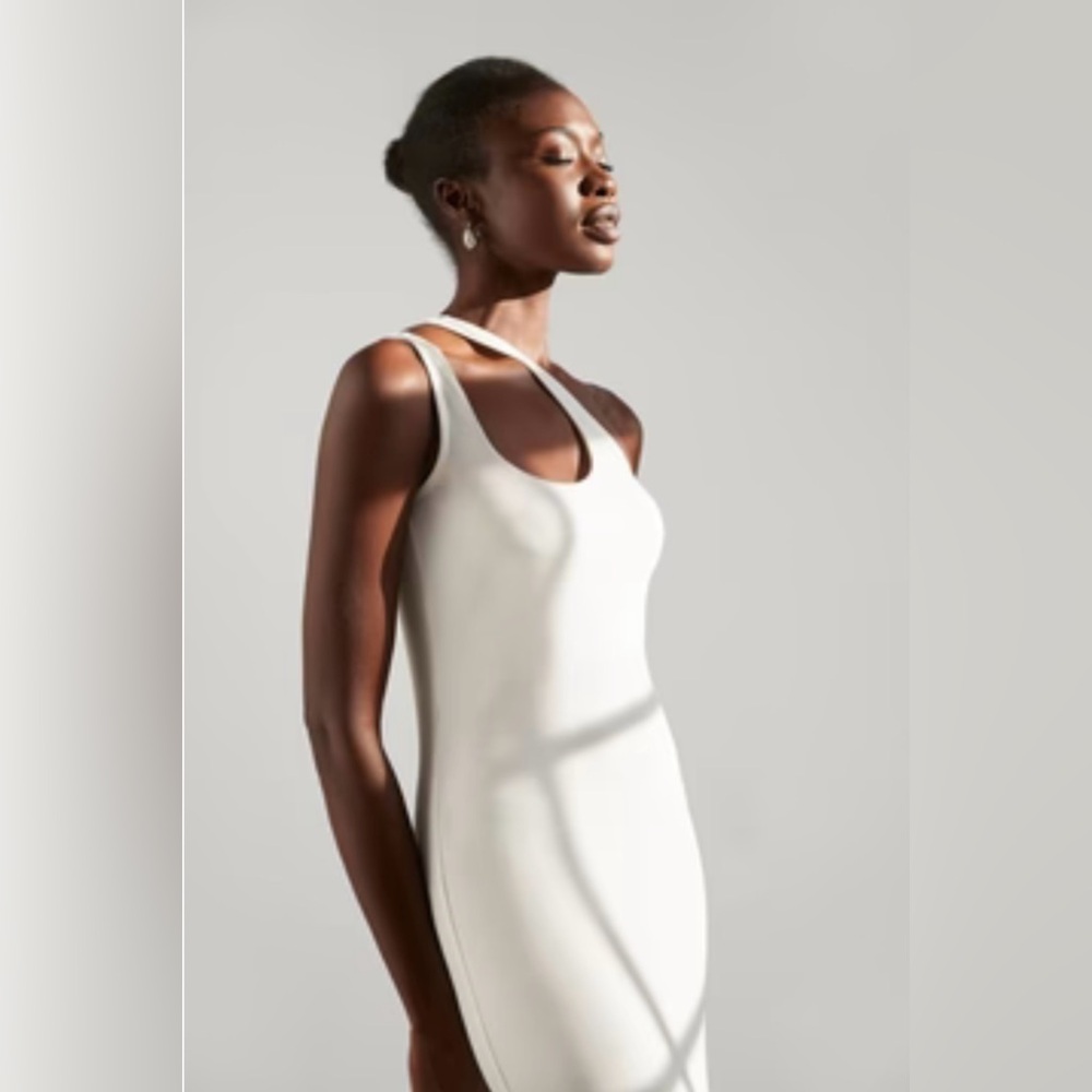NWOT Marcella Cream Asymmetrical Maxi